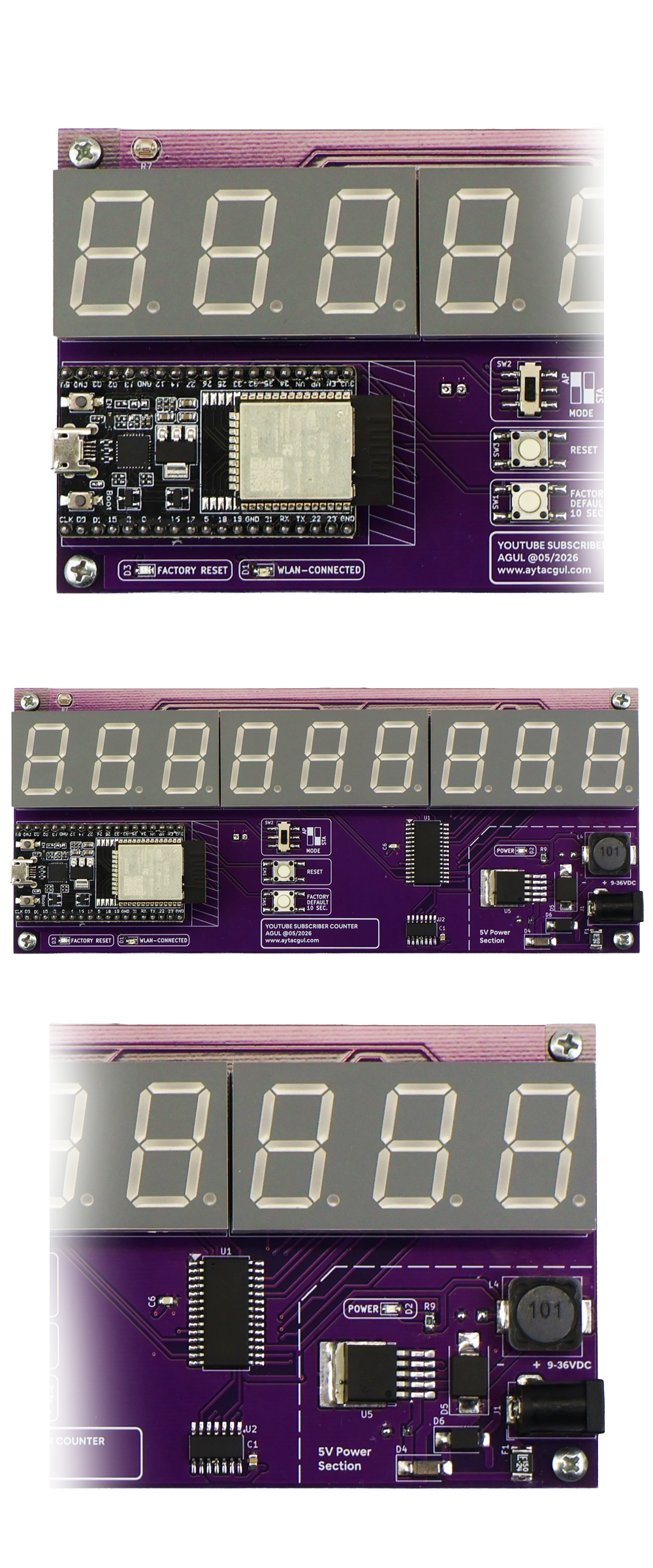 DIY YouTube Subscriber Counter with ESP32, TM1640 and a 9-Digit 7-Segment Display