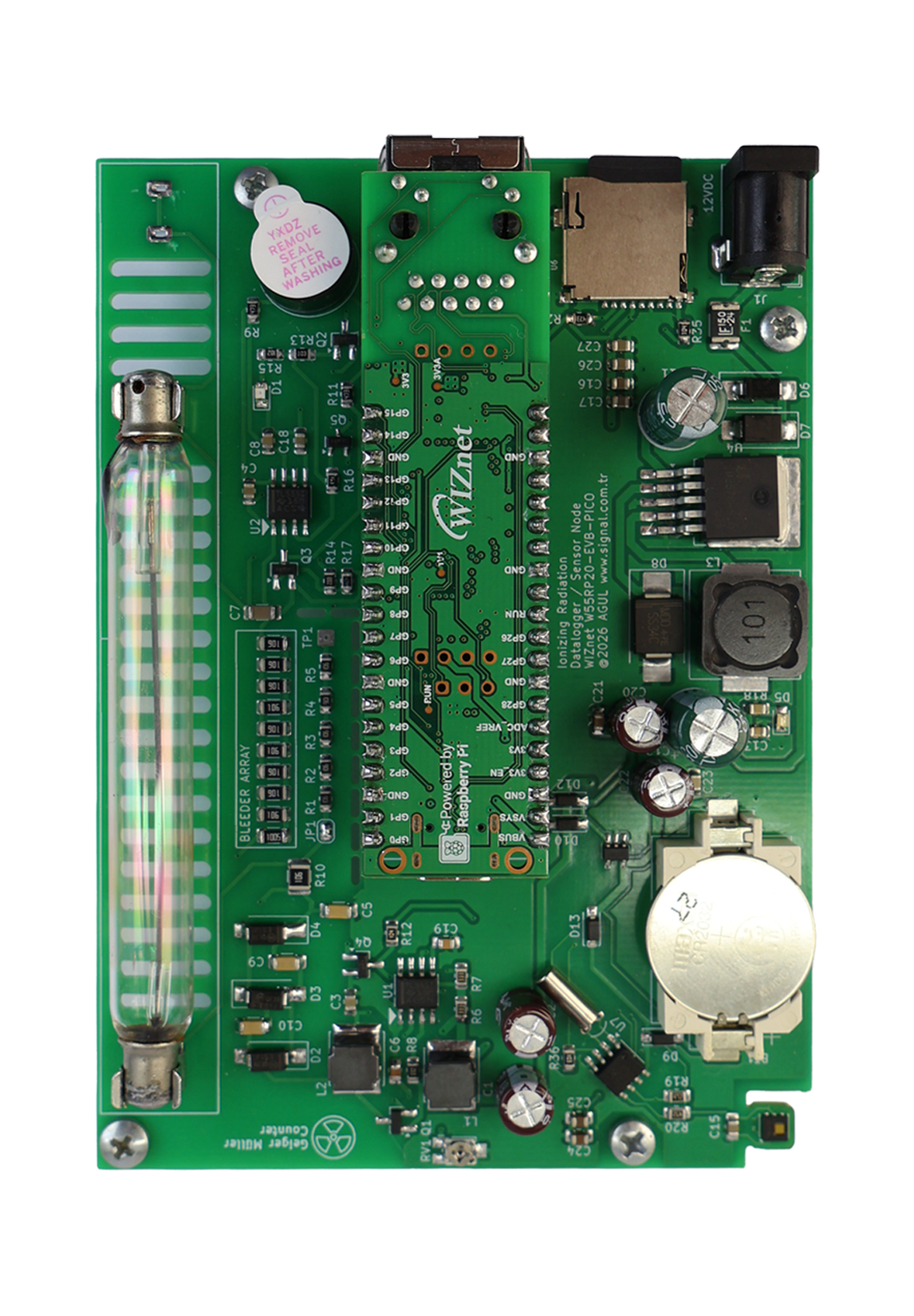 DIY W55RP20-EVB-PICO Data Logger Geiger-Müller Counter, Temperature & Humidity