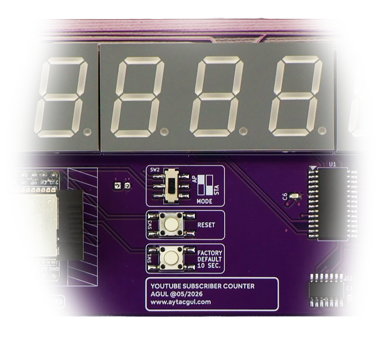 DIY YTB Subscrişber Counter TM1640 ESP32 DIY Project